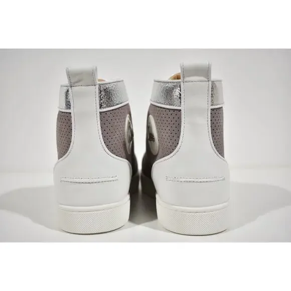Christian Louboutin Mens Louis Orlato Flat Elegant Argento High Top Sneaker 42 9
